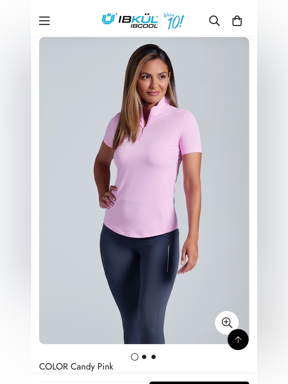 IBKUL Candy Pink Short-Sleeve Zip Polo Top XXL